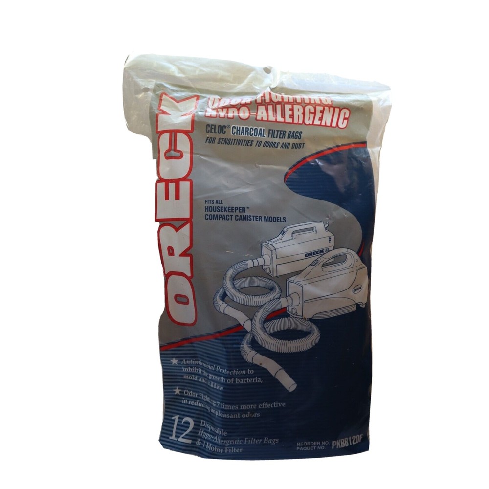 Oreck Celoc Charcoal Odor Fighting Hypo-Allergenic PKBB120F Bags OPEN 12 Count